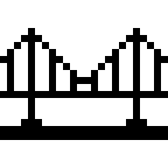 Website logo - pixel art of a tall bridge